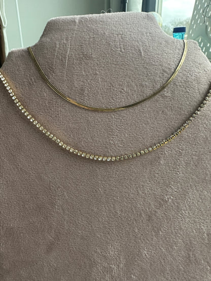 Dubbele ketting met strass